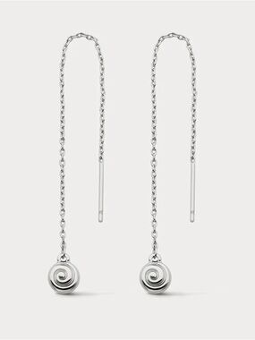 Luv AJ Silvertone Threader Earrings